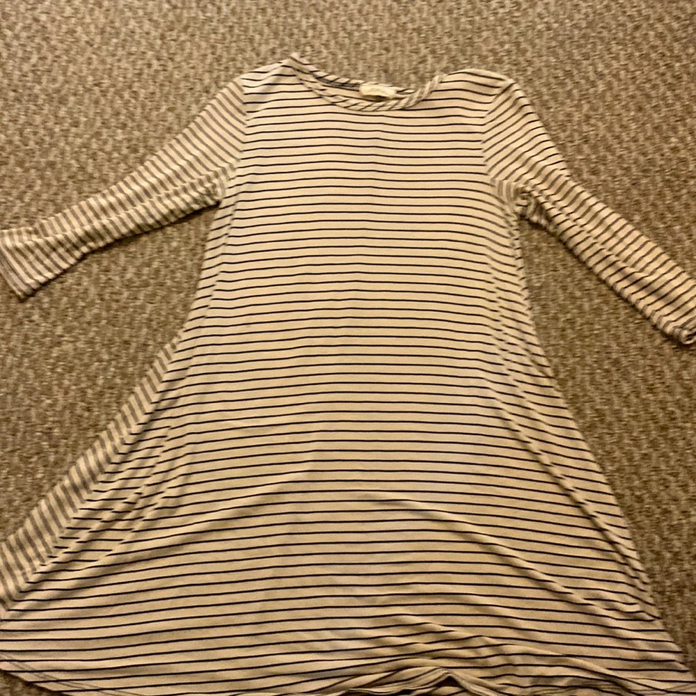Beige and black dress